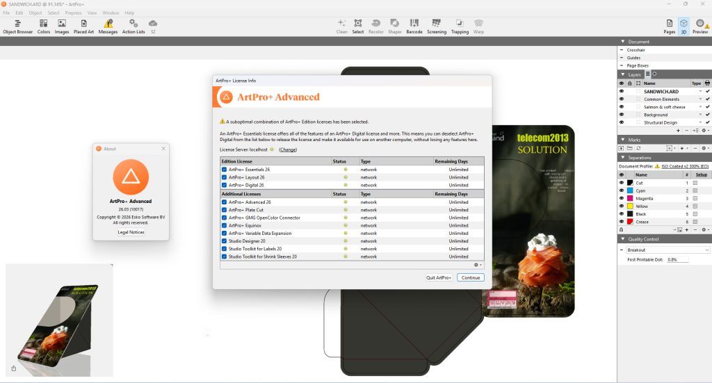 Esko ArtPro+ 26.03 Advanced , ArtPro plus ArtPro+ 25.11 Advanced , ArtPro+ 25.07 Advanced , for Windows and mac