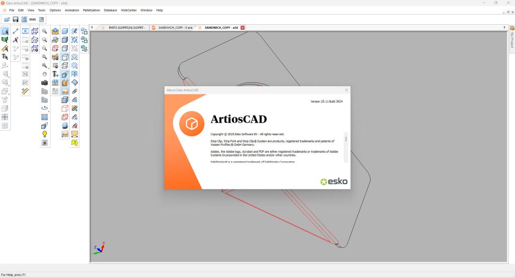 ESKO ArtiosCAD 26.03 , ArtiosCAD 25.11 , ArtiosCAD 25.07, Artios cad 25.03