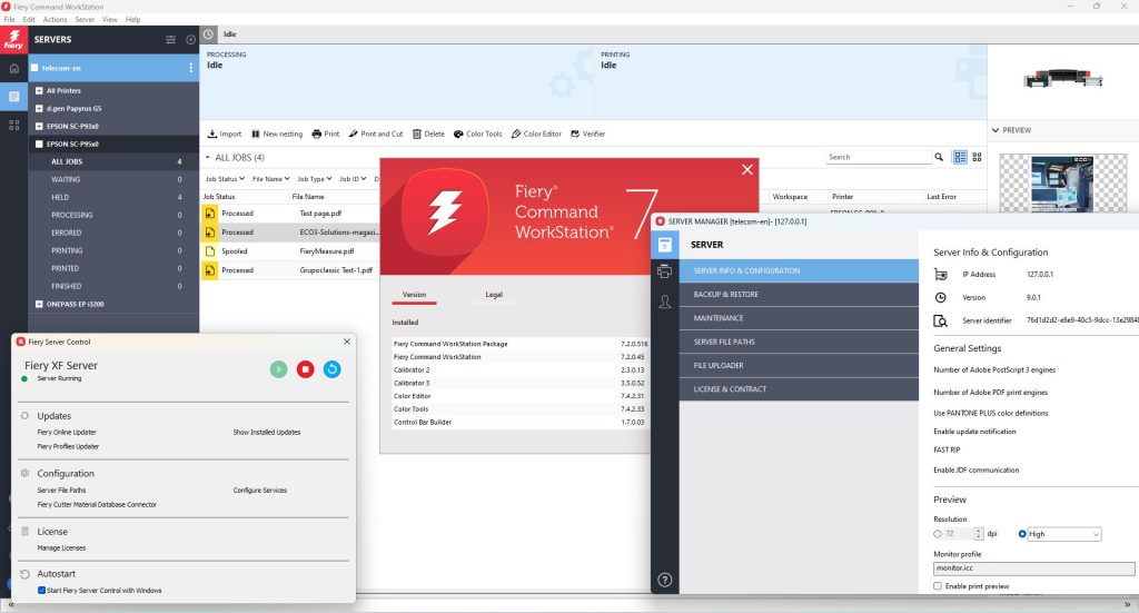 EFI Fiery XF 9.0 , EFI Fiery Command WorkStation Package v7.2